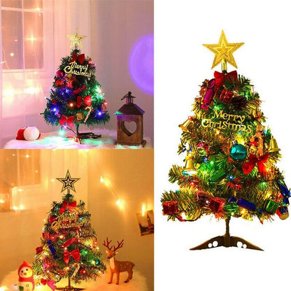 30  Long Tabletop Artificial Small Mini Christmas Tree W LED Lights Ornament