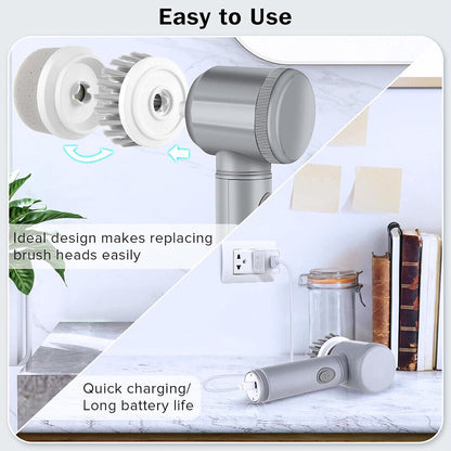 Rechargeable Electric Cordless Spin Scrubber – Turbo Cleaning Brush for Bathroom, Kitchen & Home