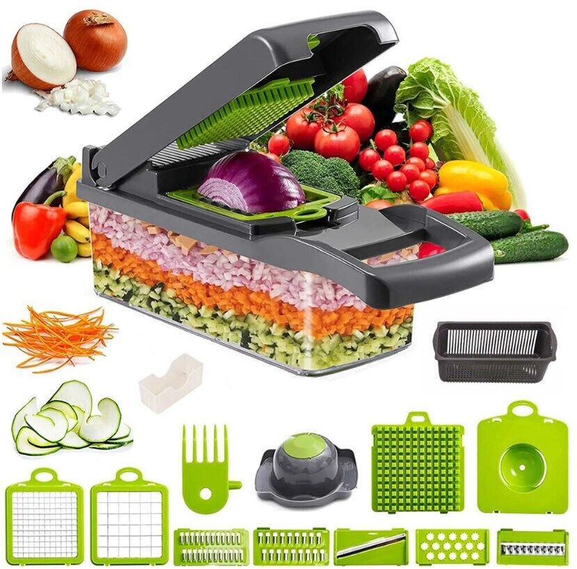 15-in-1 Vegetable Chopper & Slicer – Multifunctional Food Chopper, Dicer, Peeler, Cutter | Kitchen Gadget for Salad, Fruits & Vegetables