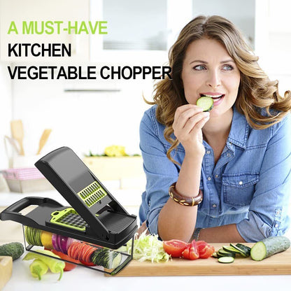 15-in-1 Vegetable Chopper & Slicer – Multifunctional Food Chopper, Dicer, Peeler, Cutter | Kitchen Gadget for Salad, Fruits & Vegetables
