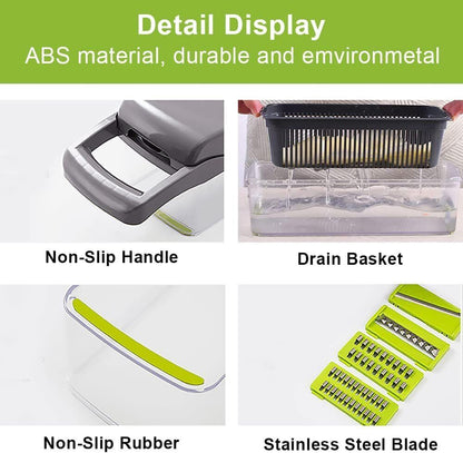 15-in-1 Vegetable Chopper & Slicer – Multifunctional Food Chopper, Dicer, Peeler, Cutter | Kitchen Gadget for Salad, Fruits & Vegetables