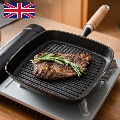 Non-Stick Grill Pan with Pouring Lips – Induction Griddle Frying Pan for Steak, Meat & Veggies