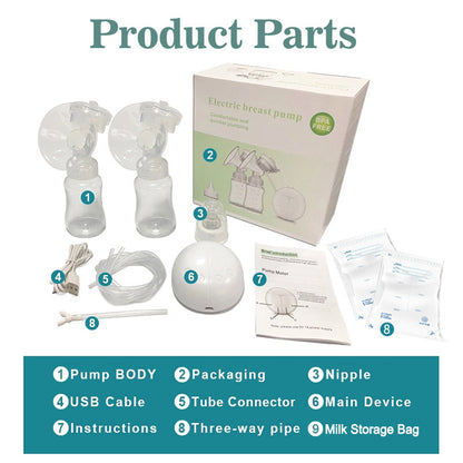 White Electric Automatic Breast Pump – Hands-Free Portable Breastfeeding Pump