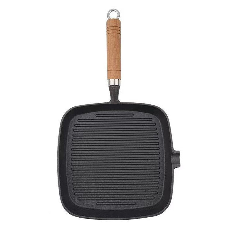 Non-Stick Grill Pan with Pouring Lips – Induction Griddle Frying Pan for Steak, Meat & Veggies